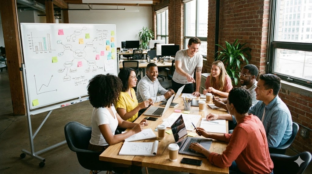 온라인 비즈니스와 수익 창출을 상징하는 아이콘과 그래프 부의 축적 관련 이미지